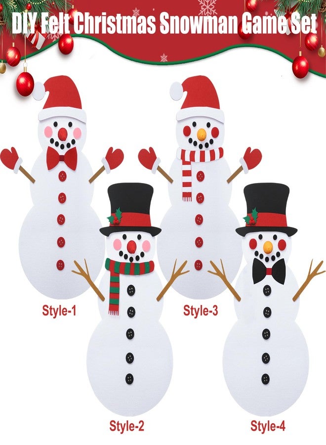 Fairooth DIY Felt Christmas Snowman Set with 33 Pcs Detachable Ornaments Large Snowman DIY Decorations Christmas Door Wall Hanging Xmas Gifts for Xmas Winter Holiday Party Home Decorations - Image 4
